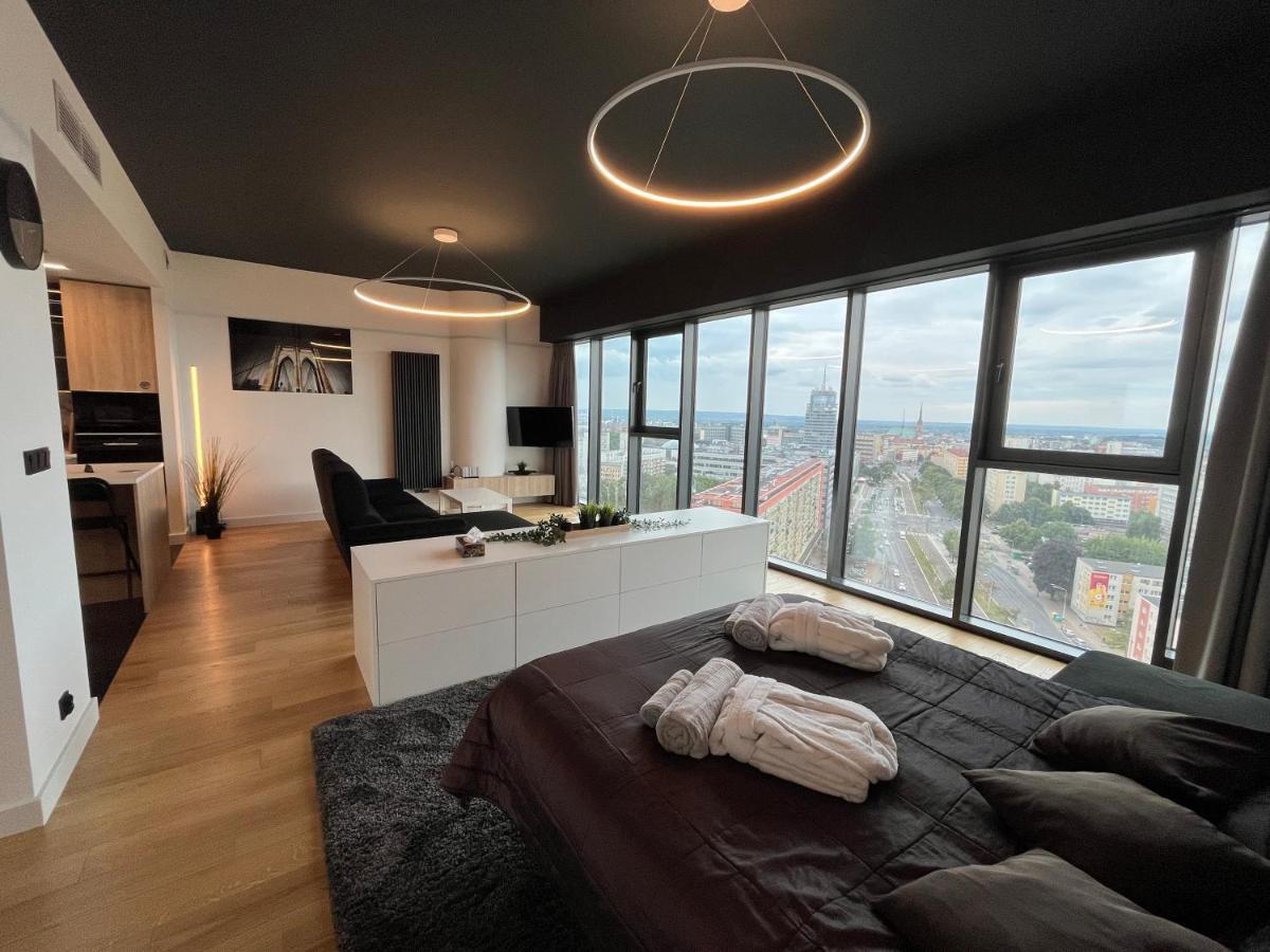 Hanza Tower - Luxurious Apartment 60M2 - 15Th Floor City View Stettin Exterior foto