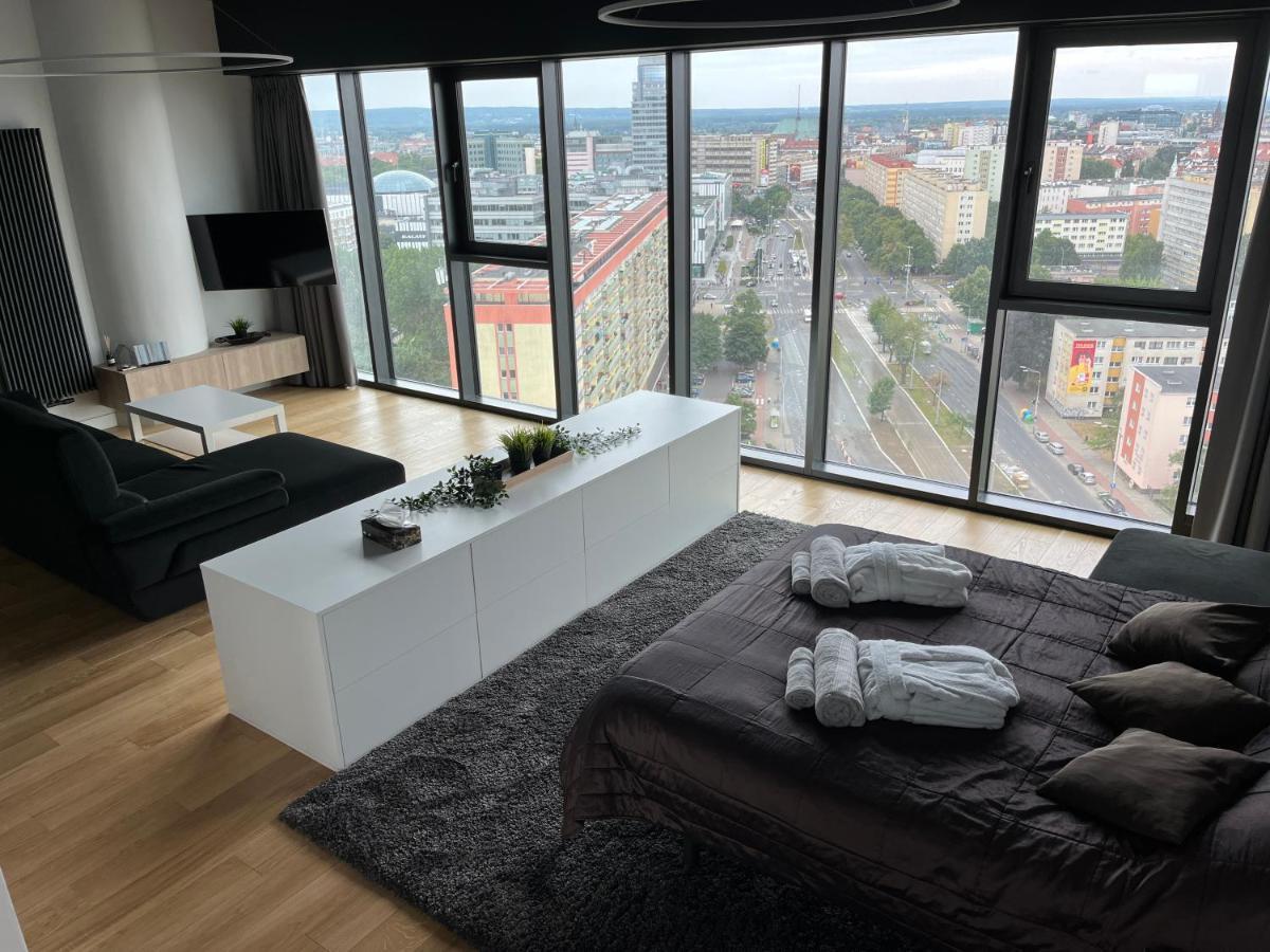 Hanza Tower - Luxurious Apartment 60M2 - 15Th Floor City View Stettin Exterior foto